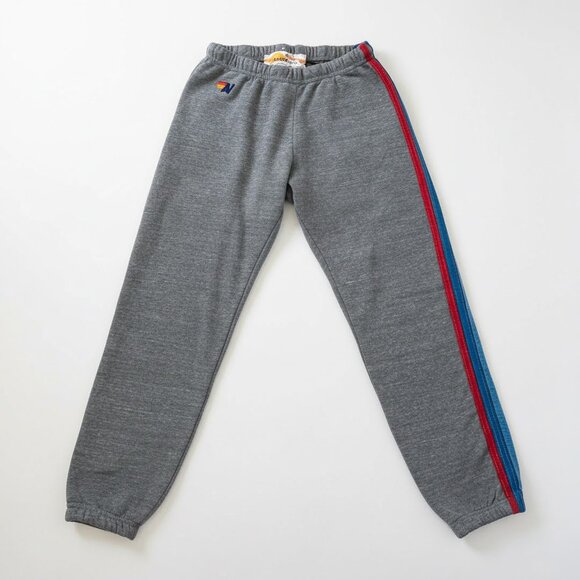 Aviator Nation Pants - Aviator Nation Sweatpants Womens Medium Gray Blue Red Stripe Track Pants USA